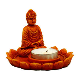 Orange Buddha Incense/ Tea Light Candle Holder